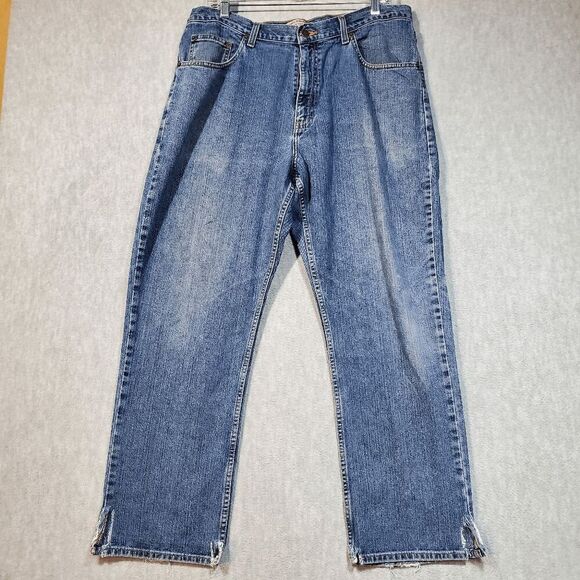 Daniel Cremieux Jeans Mens 38X30 Blue Denim Distressed Straight Leg Classic Fit - Picture 1 of 12